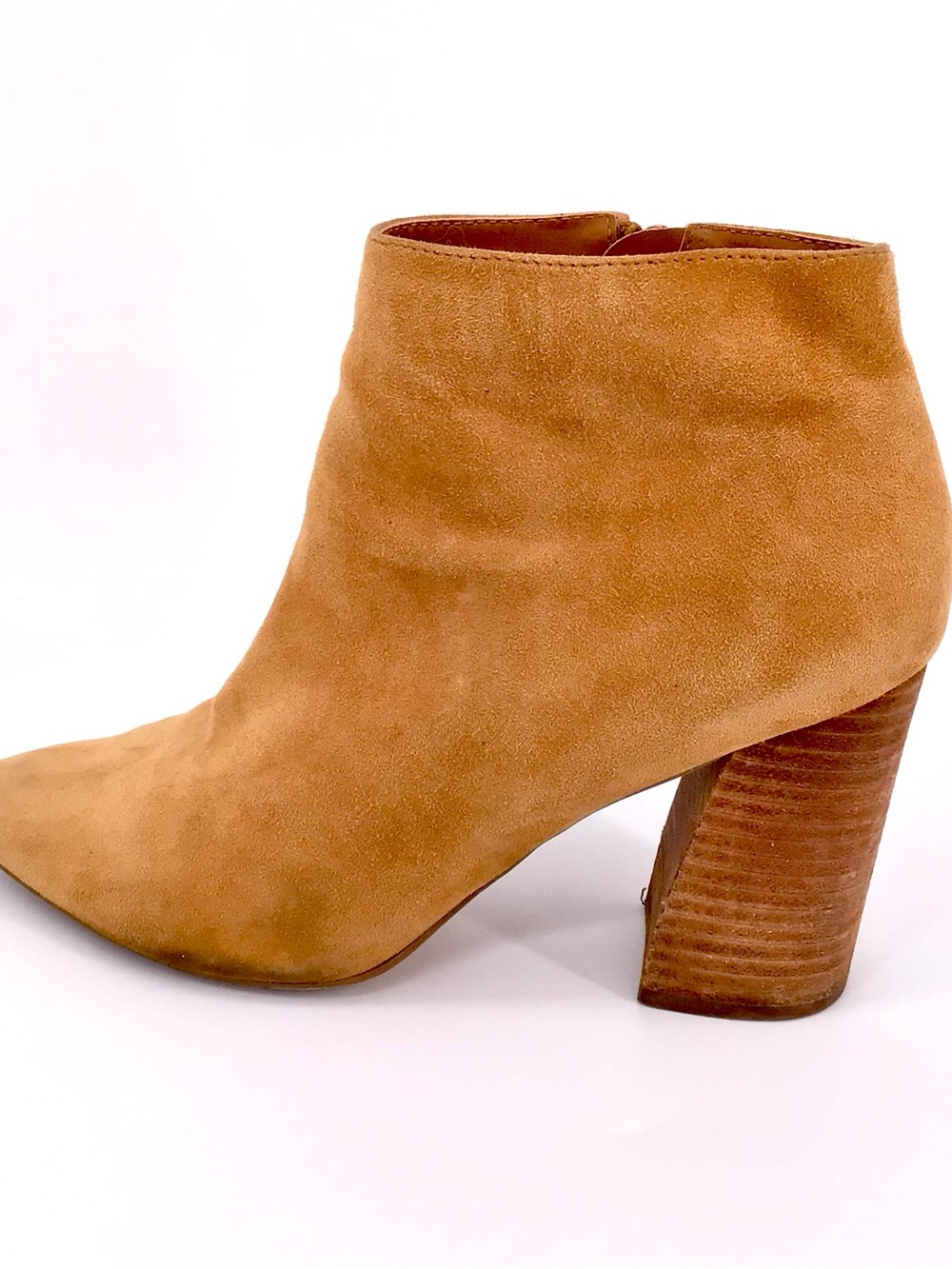 Steve Madden Classic Hippie Stacked Size Zip Brown Heel Pumps Size 9 - Picture 8 of 12